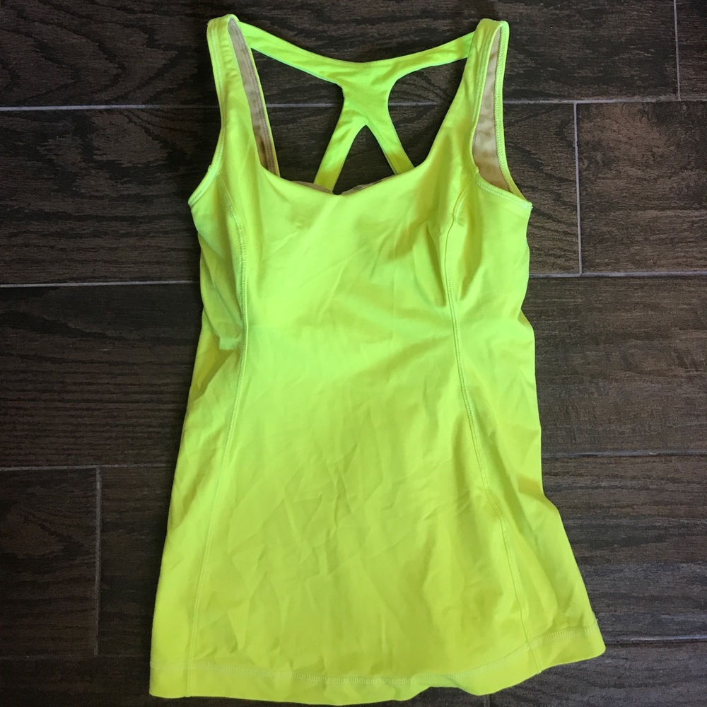 Bright yellow lululemon racerback size 4